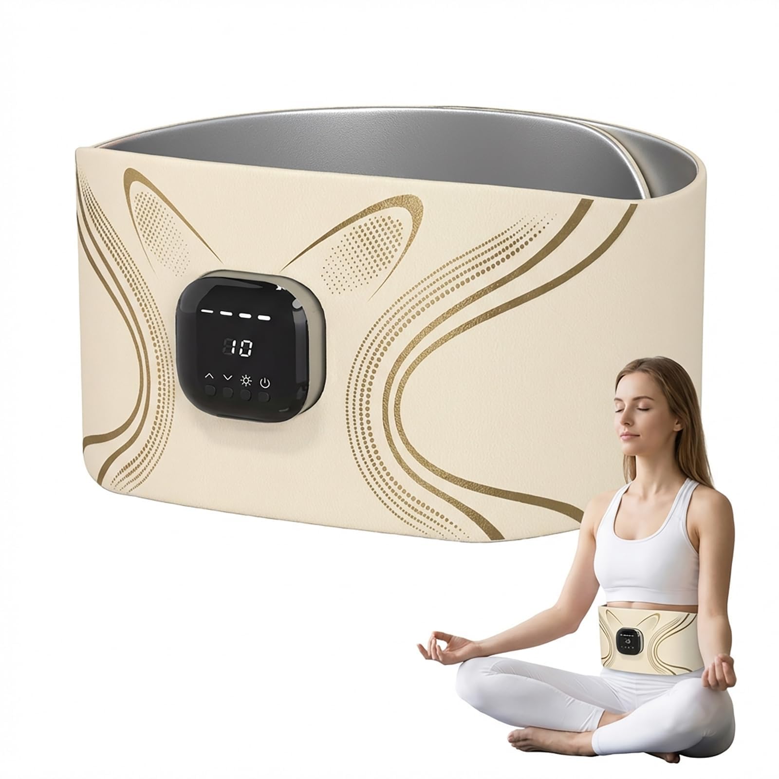 Ceinture Chauffante Dos et Massage,Ceinture Chauffante Lombaire sans Fil,Masseur Lombaire Sans Fil pour Soulagement Douleur et Détente, Cadeau Femme Homme