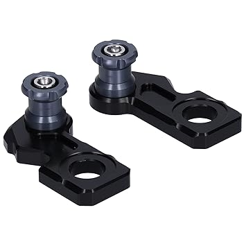 Generic Motorbike Axle Block Slider, Aluminum Alloy Anti-Rust Durable Axle Block Slider Parking Ball 2pcs Wearproof for Modification(Titanium)'