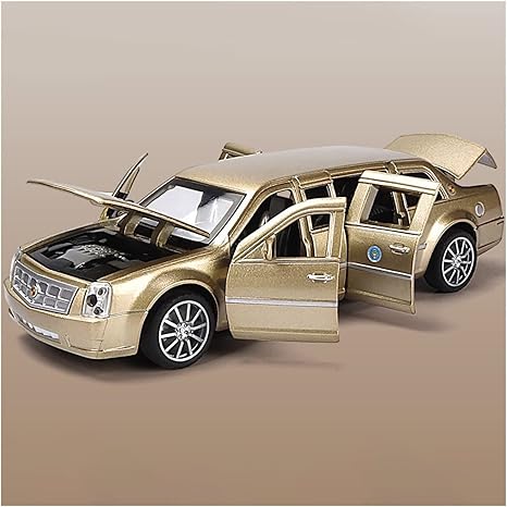 Amazon Co Jp ミニカー 1 32キャデラック大統領専用リムジンシミュレーションダイキャスト合金車モデルプルバックおもちゃ車ギフト モデルカーシリーズ 色 ゴールド ホビー