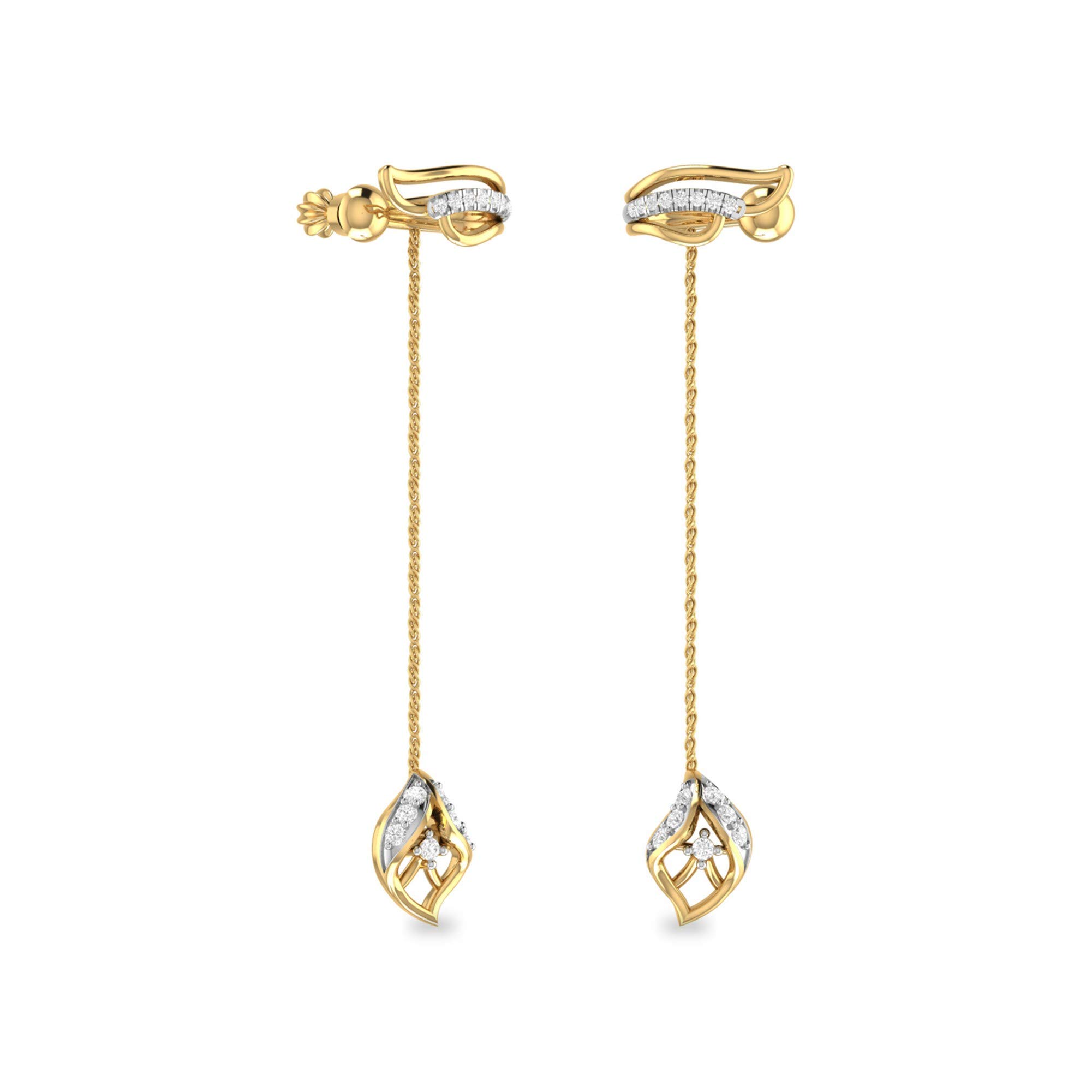 yellow-gold and Diamond Stud Earrings for Women-image-19