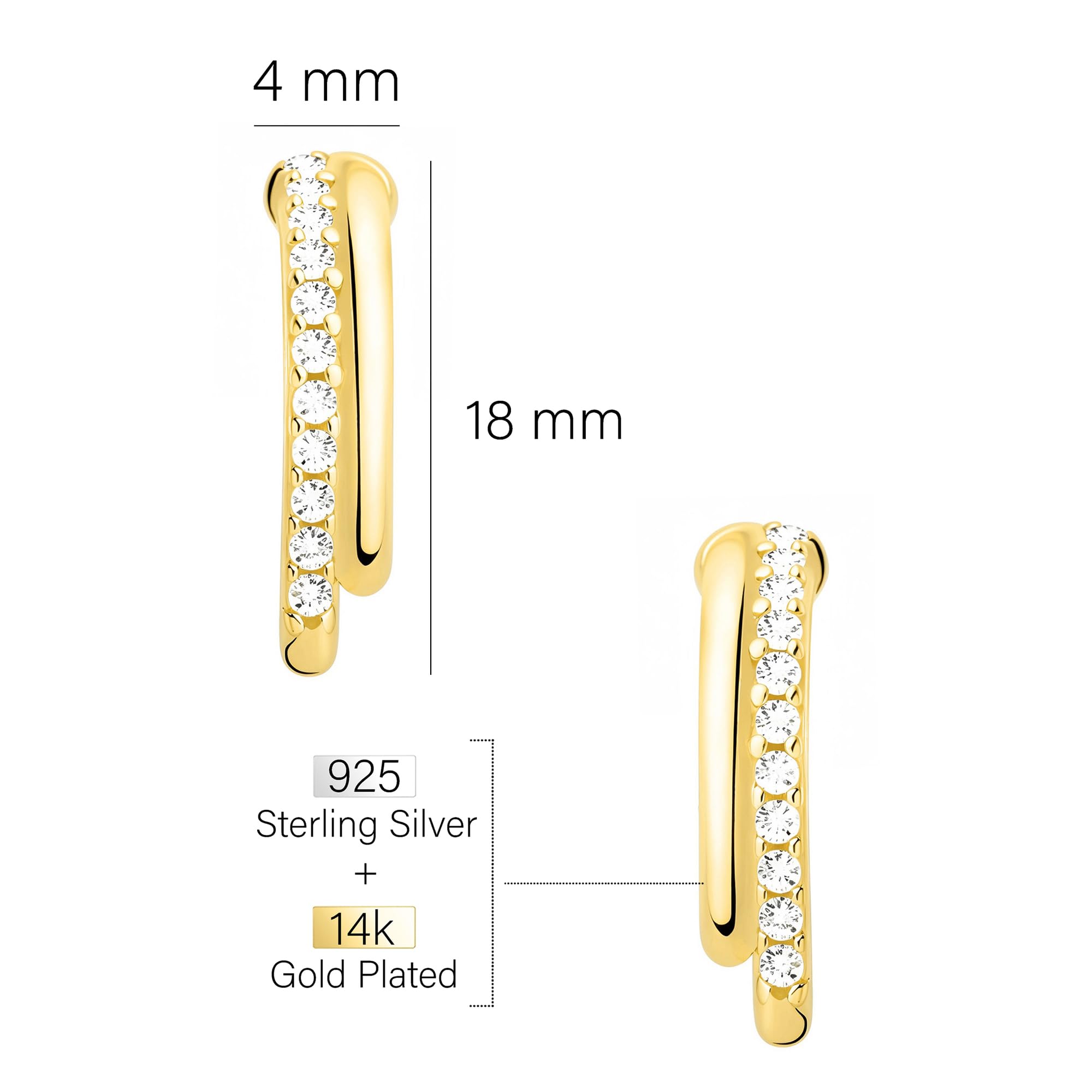 SOFIA MILANI - Damen Ohrringe 925 Silber - mit Zirkonia Steinen - Zirkonia Ohrstecker