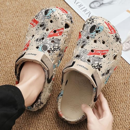 Image of SECHRITE Men's Clogs Athletic Sports Outdoor Slip-on Mules with Cushion Beach Non Slip Home Sandals with Adjustable Back Strap - River Edge