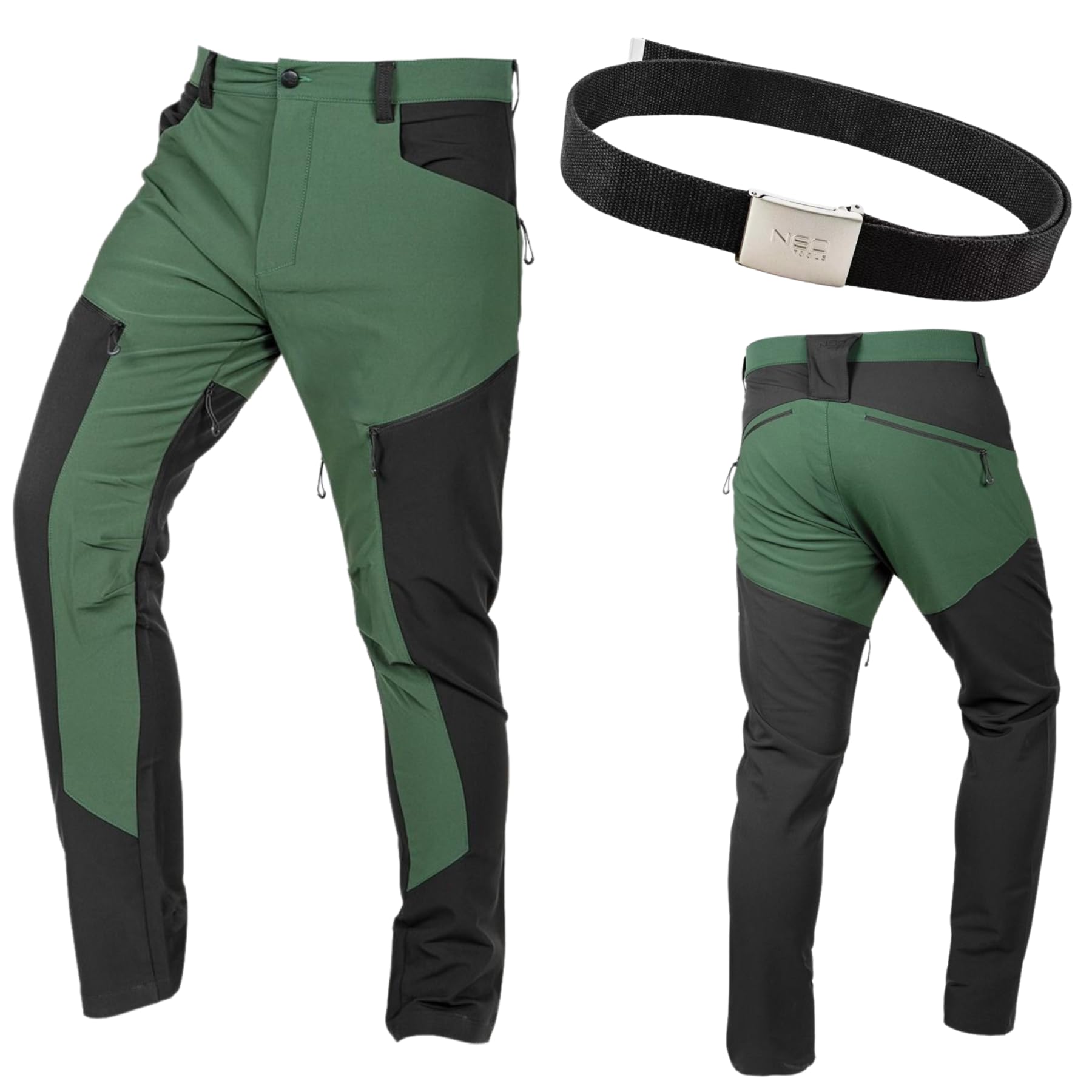 NEO TOOLS Arbeitshose Herren mit Gürtel, Flexibel & Robust Cargohose