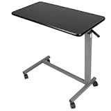 Vaunn Medical Adjustable Overbed Bedside Table with Wheels (Hospital and Home Use)