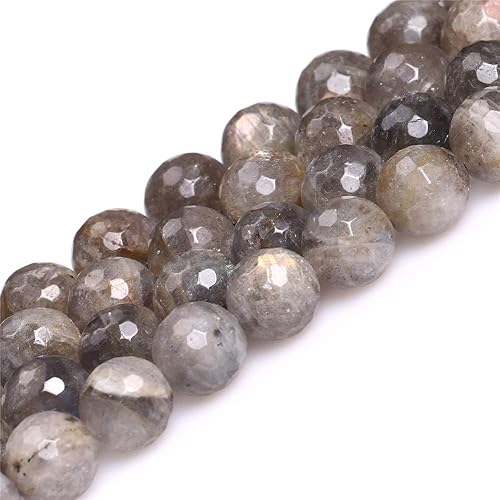 Miniatura 3 de JOE FOREMAN Cuentas de labradorita para hacer joyas, piedras preciosas naturales semipreciosas de 0.551 in, redondas de 15 pulgadas