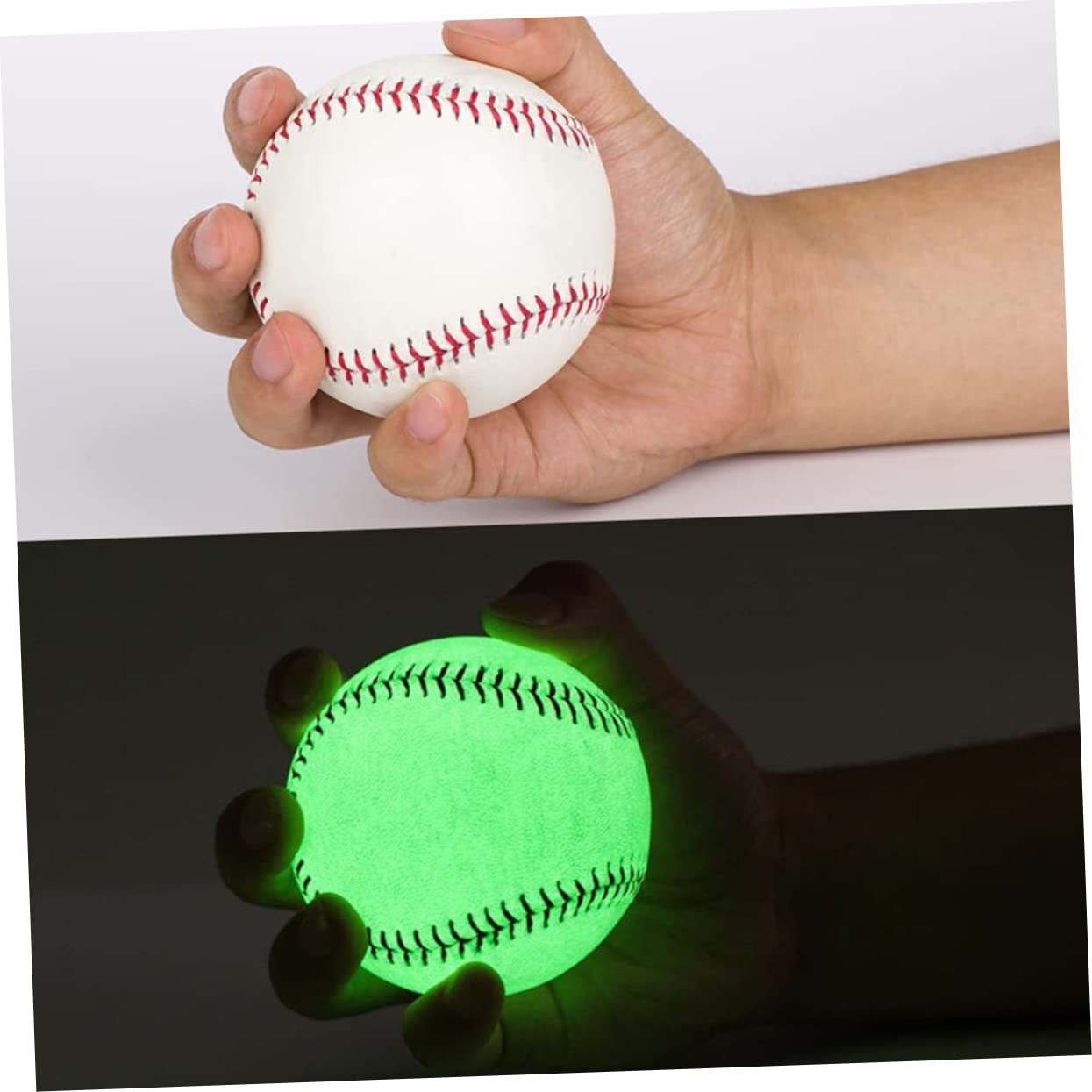 Sosoport 5 Pezzi di Baseball Luminoso Palla Luminosa per Allenamento Accessori da Baseball Bambini Set da Gioco All'Aperto Illuminare Palloni Sportivi Allenamento Notturno Baseball Bianco