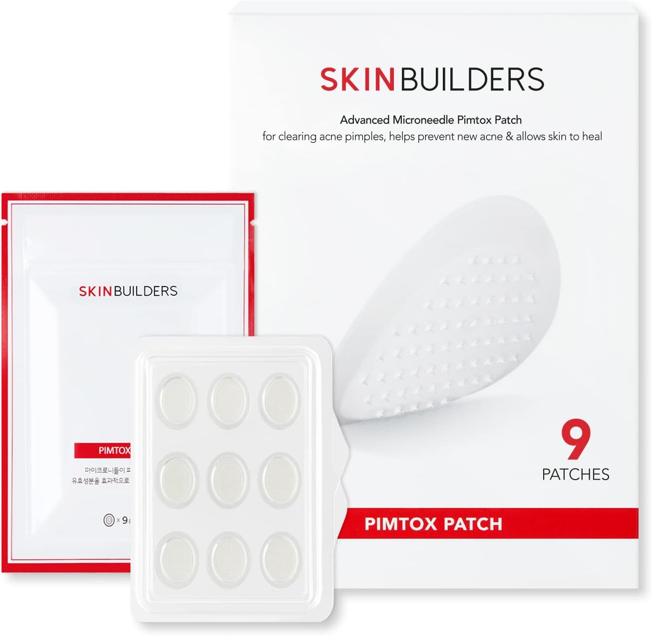 Microdart Acne Patch, Pimple patch Microneedle, PimTox Acne Patches For Blemishes, Zit Patches, Patented Microneedles 9EA, Micropoint Pimple Patch