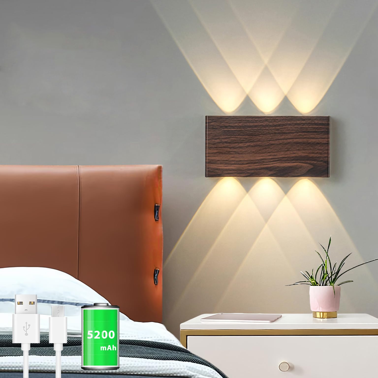 LED Wandleuchte Doppelkopf – Auf- Und Ablicht, 4,7x1,4 Zoll, AC85-265V, Für Wohnzimmer, Flur, Bar