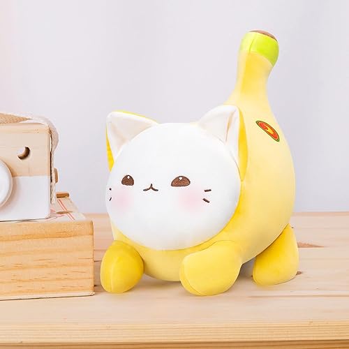 Miniatura 6 de Juguete de peluche de animal de peluche, lindo cojín de peluche de gato, juguete de peluche de gato de plátano, juguete de cumpleaños para niños y