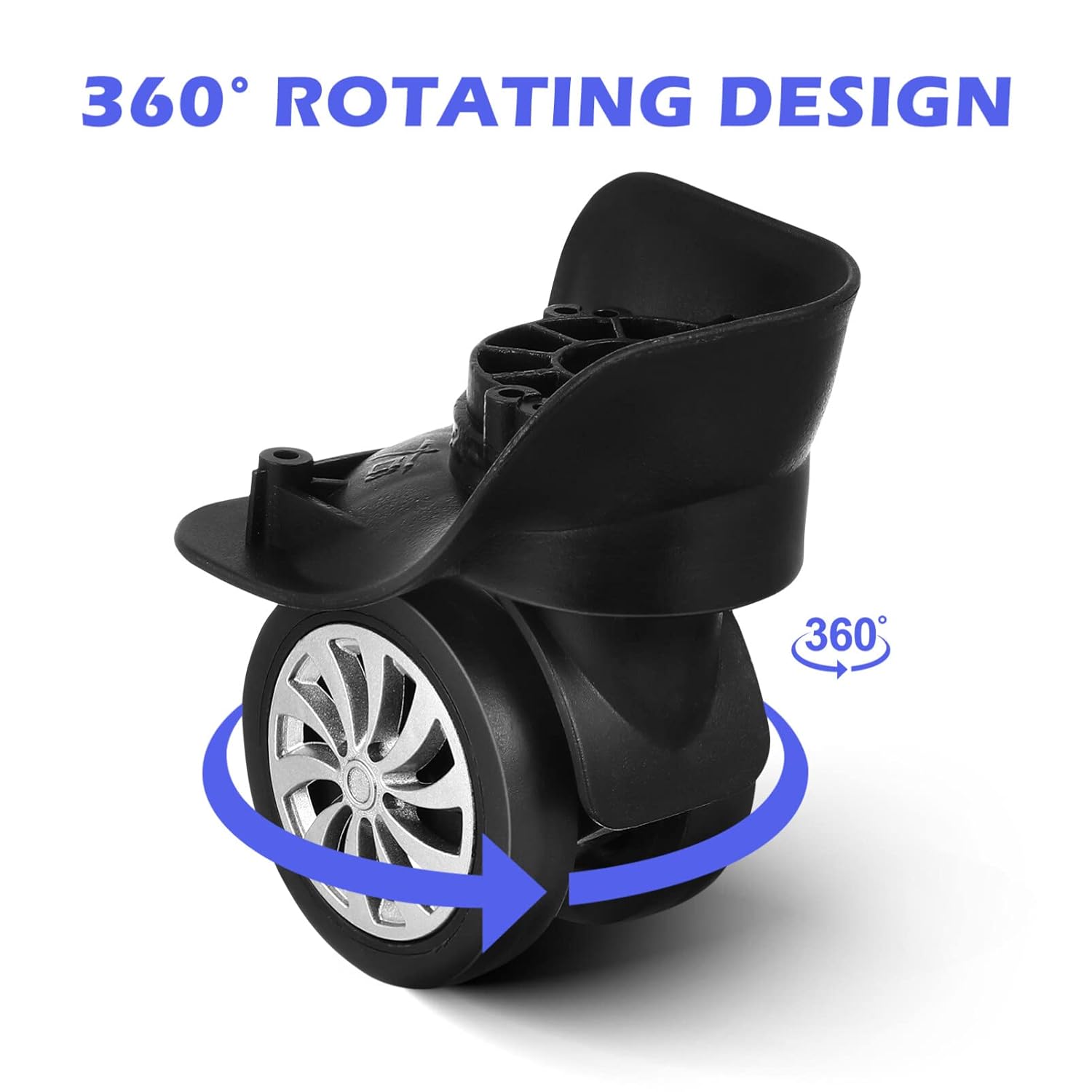 Garneck Plate Caster Wheels 4 Pack - 360 Swivel Universal Luggage Suitcase Replacement Wheels - Dual Roller Spare Casters for Repair