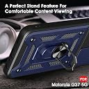 TheGiftKart Tough Armor Bumper Back Cover Case for Motorola Moto G37 5G | Kickstand & Ring Holder | 360 Degree Protection Back Cover Case for Motorola G37 5G (PC & TPU, Sliding Camera Cover, Blue) gallery image