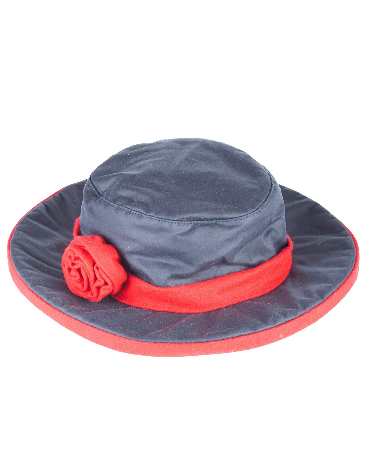 Rydale Women's Navy/Red Waxed Cotton Rose Hat