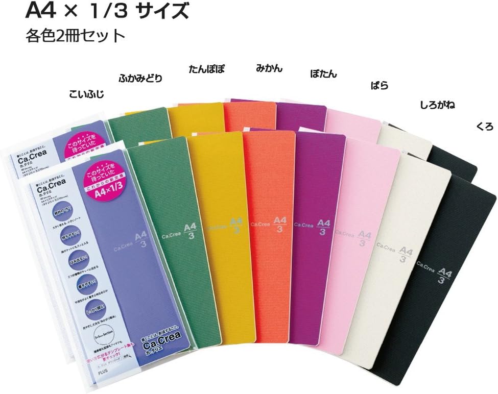 Plus NO-604GC Notebook Notepad, Grid, 0.2 inch (5 mm), Ka.Clear A4 x 1/3, Black, 2 Pack 77-901 x 2