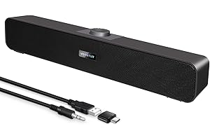 Computer Speakers, Enhanced USB Computer Sound Bar for Laptop, PC, Tablet