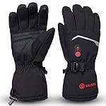SAVIOR HEAT Heated Gloves, Unisex Rechargeable Battery Powered Electric Heating Glove for Winter Outdoor (Black S66B, Medium)