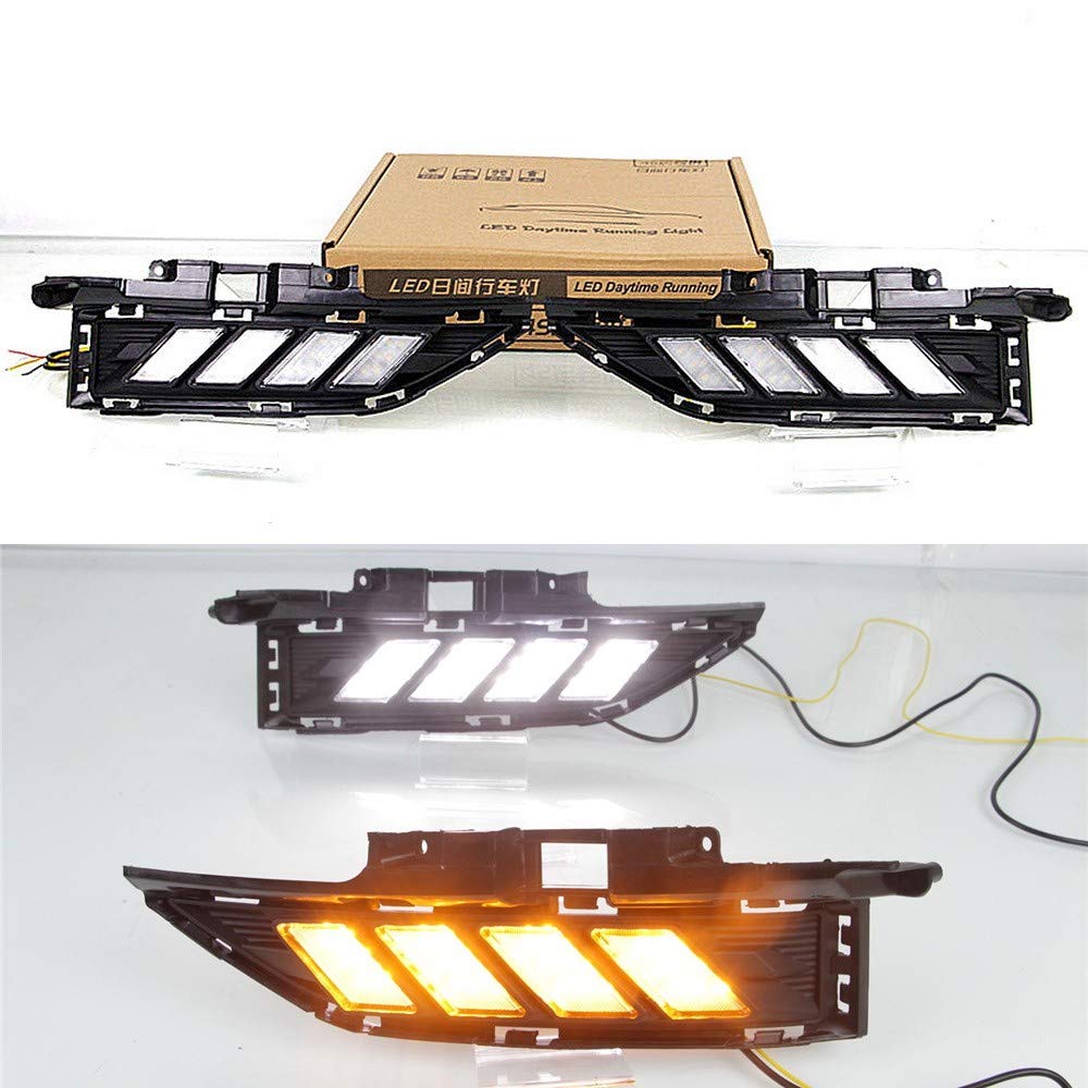 Luces diurnas LED DRL para Kona Encino 2018 2019 2020 2021, LED DRL + amarillo Streamer luces de señalización