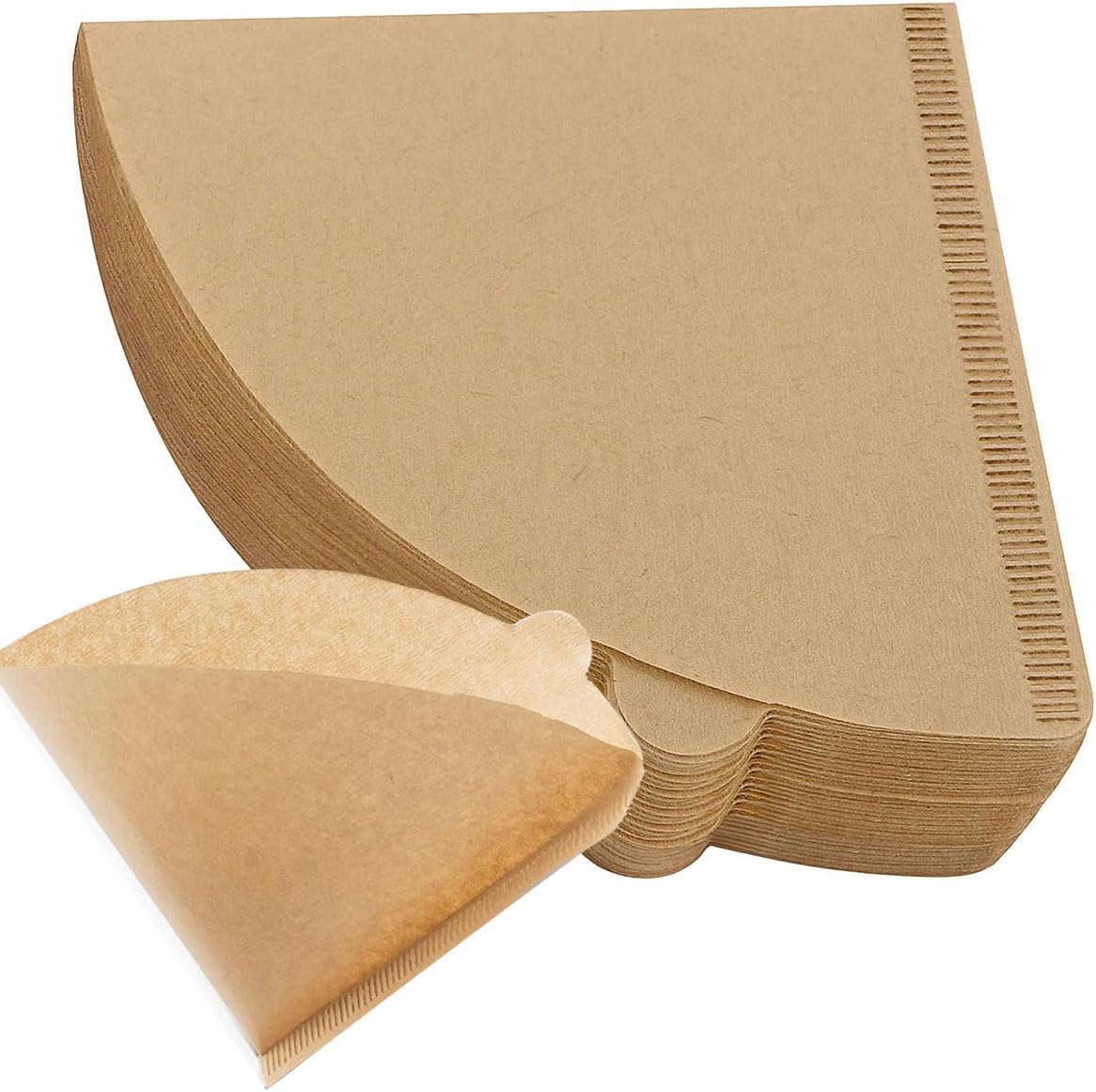 ECVV 100 Count Disposable Coffee Paper Filters 2-4 cups, V60 Coffee Filters V-Shaped Unbleached Disposable Coffee Filters, V-Shaped Paper Fits for Drip and Compatible with Pour Over Coffee Maker