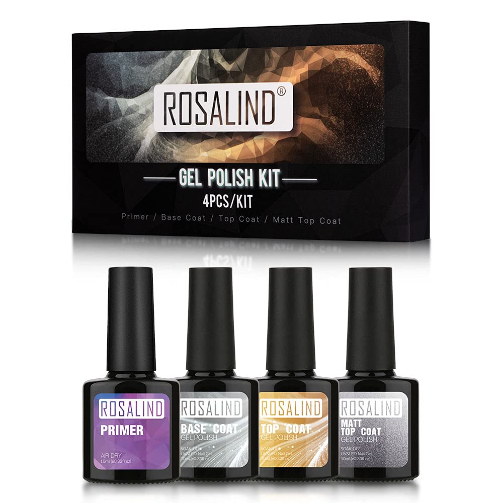 4pcs/kit Gel Polish Kit Primer Base Coat Top Coat Matt Top Coat 10 ml/pc Bright For Nail Art Design