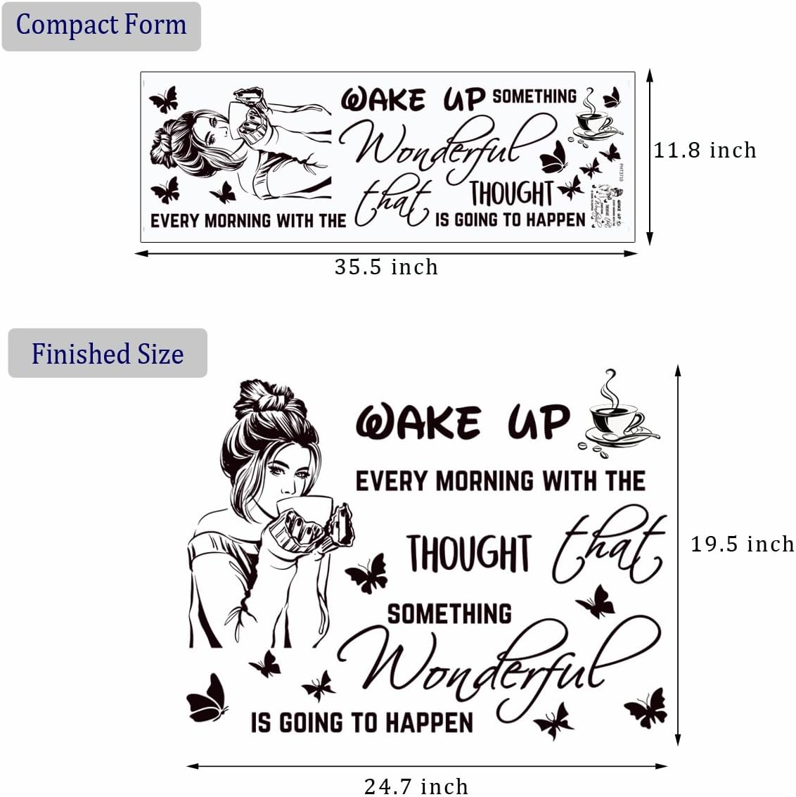 Inspirational Quotes Motivational Wall Stickers Letter Decals Vinyl Sayings Beauty Eye Stickers for Women Bedroom Girls Bathroom Beauty Salon Decoration