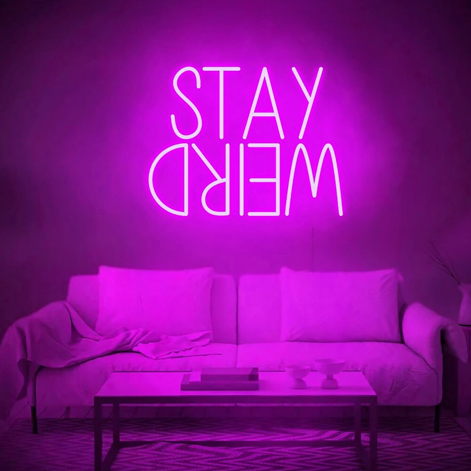 Stay Weird Led Neon Sign, Led Neon Sign, Neon Sign Wall Decor, Stay Weird Decor neon Sign Art, Neon Sign Bedroom, Wall Art Decor ，Room Decor