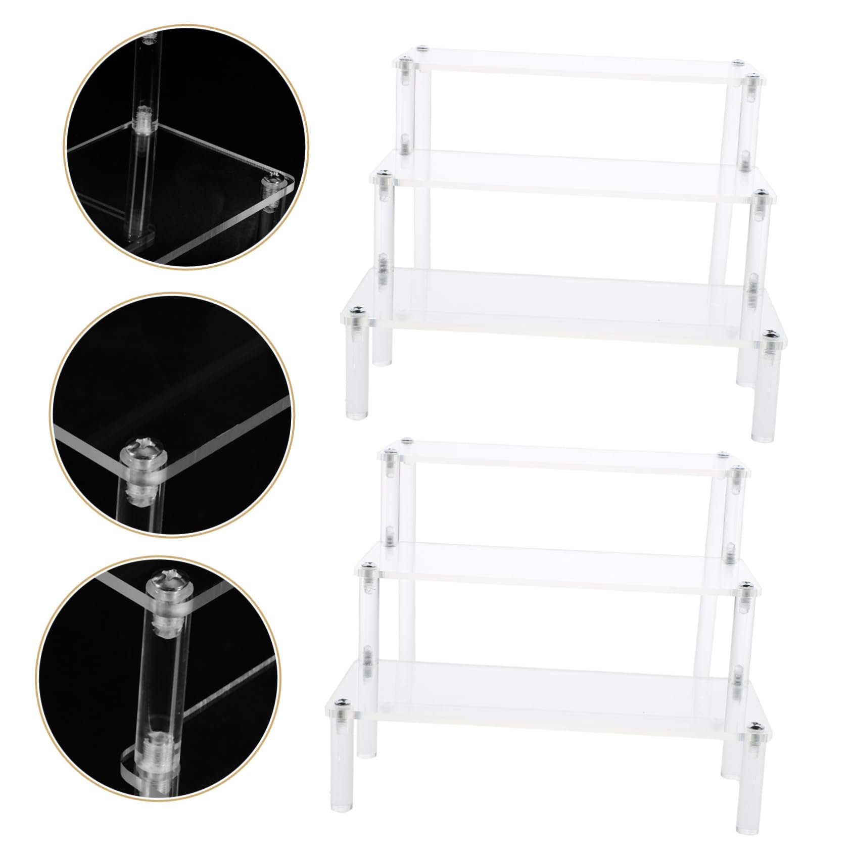 Gatuida 2 Stück Riser Display Stand Teiliges Transparentes Ständerregal für Figuren Schmuck und Sammlerstücke Stufiges Design für Zuhause und Geschäfte
