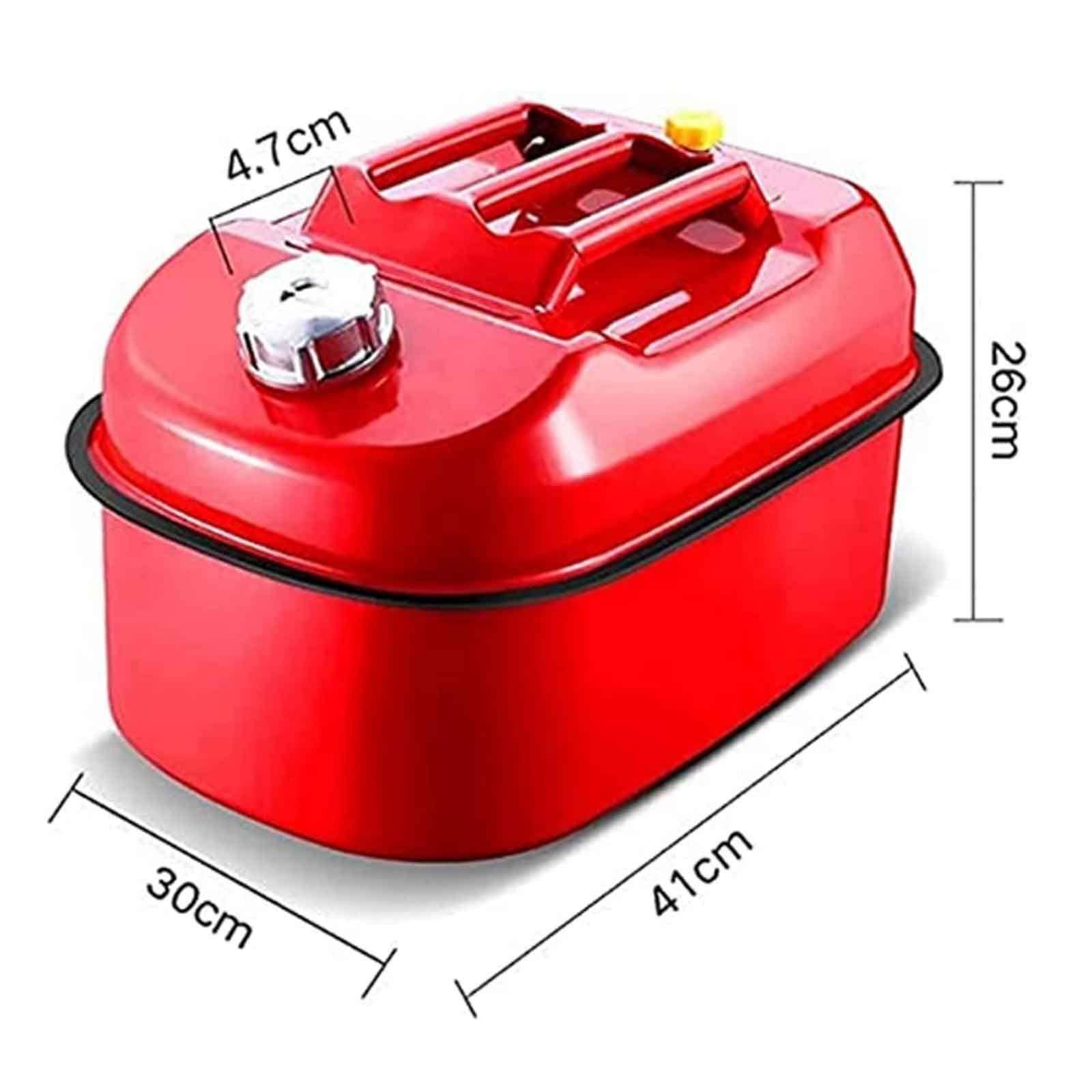 Bidon d'essence, Diesel, métal, Rouge, réservoir de Carburant en Acier, Facile à Transporter et à Nettoyer, pour Motos et Voitures.
