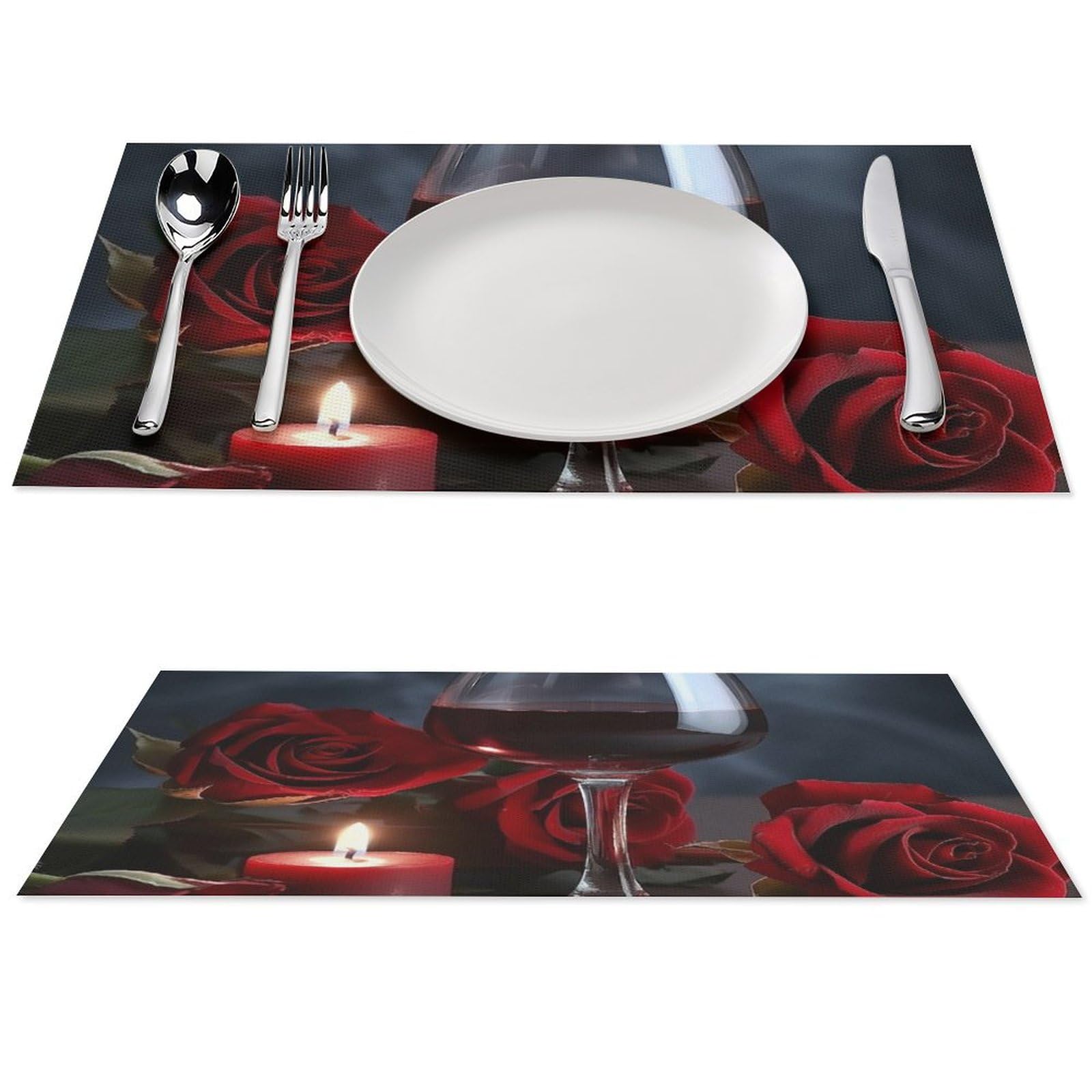 Set di 6 tovagliette all'americana in PVC, lavabili, resistenti al calore, antiscivolo, impermeabili, per interni ed esterni, tavolo da pranzo, cucina, feste e vacanze