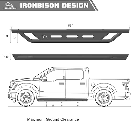 Miniatura 4 de IRONBISON Estribos laterales para Chevy Silverado 2019-2023  GMC Sierra 1500  2020-2023 25003500 cabina regular resistente para camioneta