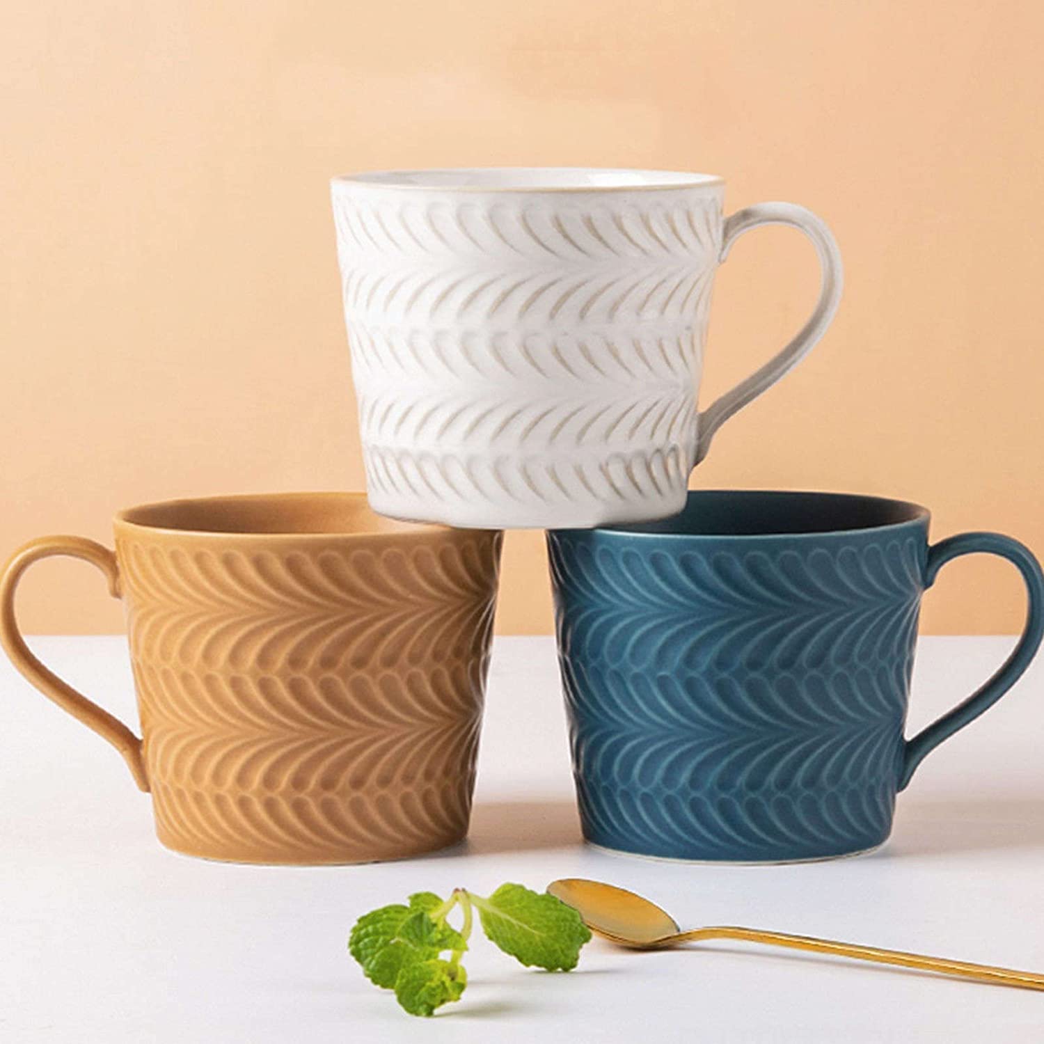 Tasses, tasses, tasses domestiques et commerciales, tasses à café, tasse en céramique de couleur unie de 10,6 oz, tasse à thé en porcelaine, tasse avec poignée, for thé expresso latte cappuccino desse