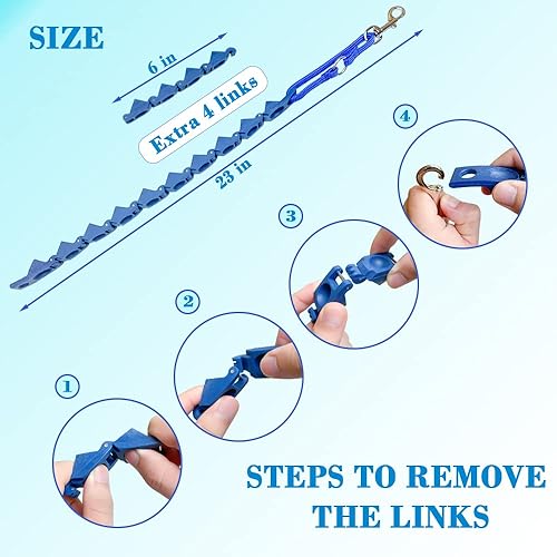 Miniatura 3 de Collar de entrenamiento para perros con 4 eslabones adicionales para perros medianos, grandes y extragrandes (azul)