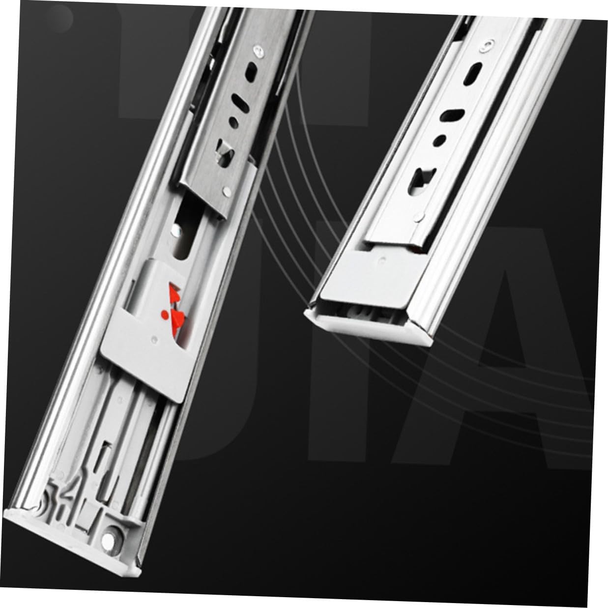 VILLCASE Stainless Steel Cabinet Drawer Slide Rail Silent Buffer Damping Rail Heavy-Duty Mute Track for Furniture Closet Extension with Solid Steel Ball Bearing