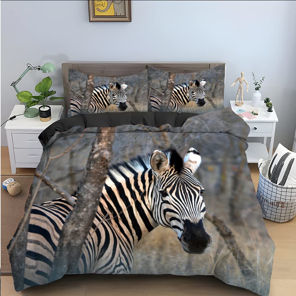 Housse de couette 140x200 zèbre gris pour transformer la chambre ado