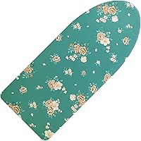 Vista 6 de Funda y almohadilla pequeña para tabla de planchar de 12 x 32 pulgadas, 3 pares de correas de cierre de velcro, bordes elásticos, mini cubierta
