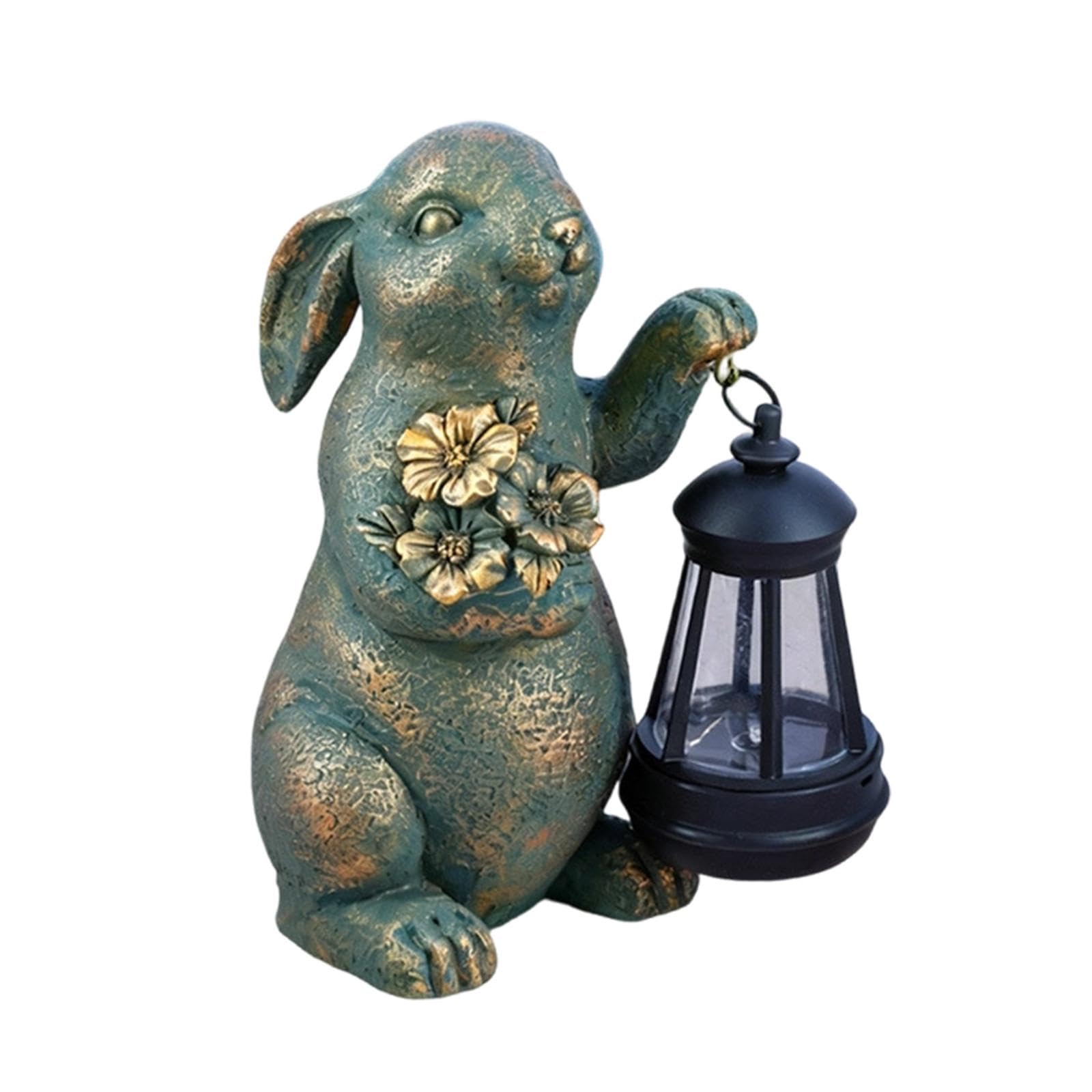 Statuetta da Giardino con Illuminazione a LED, Decorazione da Tavolo, Scultura di Animale E Decorazione Primaverile per Terrazzo, Mensola, Ingresso, F, Rame