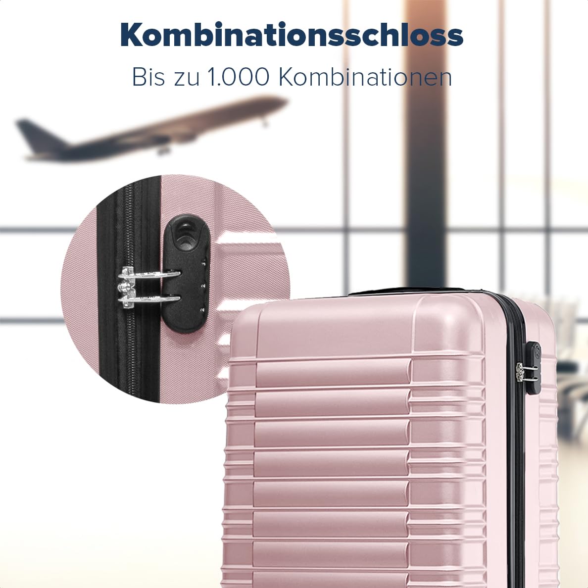 TRVLMORE Koffer Set - Kofferset 2 Teilig - Handgepäck Koffer und Hartschalenkoffer Groß - Reisekoffer mit Rollen Groß - Trolley Handgepäck - Handgepäck Trolley - Luggage - Rosa