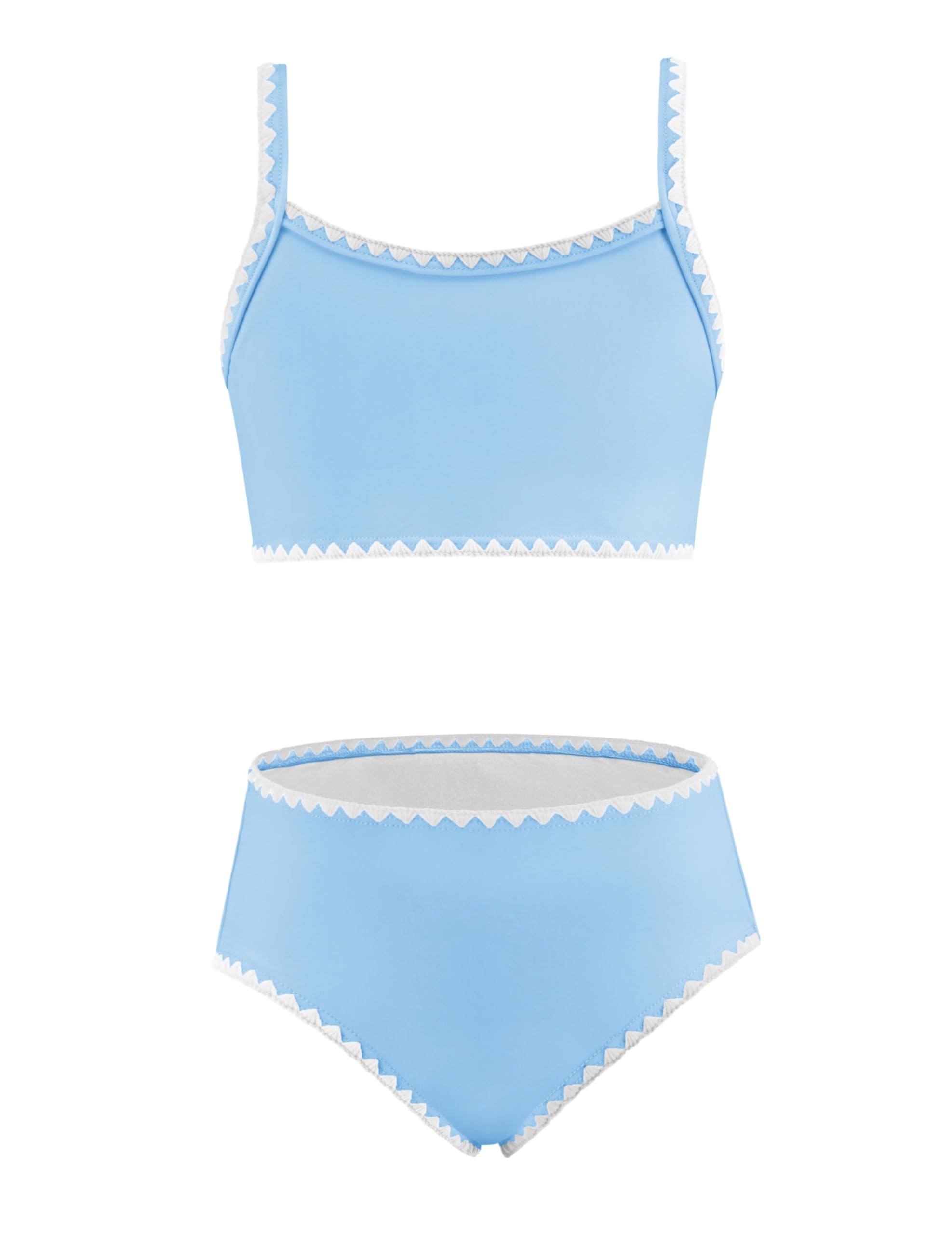 Arshiner Fille Ensemble Bikini Trois Pieces Haut Sport Taille Haute Culotte Jupe Plage Piscine Sechage Rapide Elastique Enfant 7-16 Ans