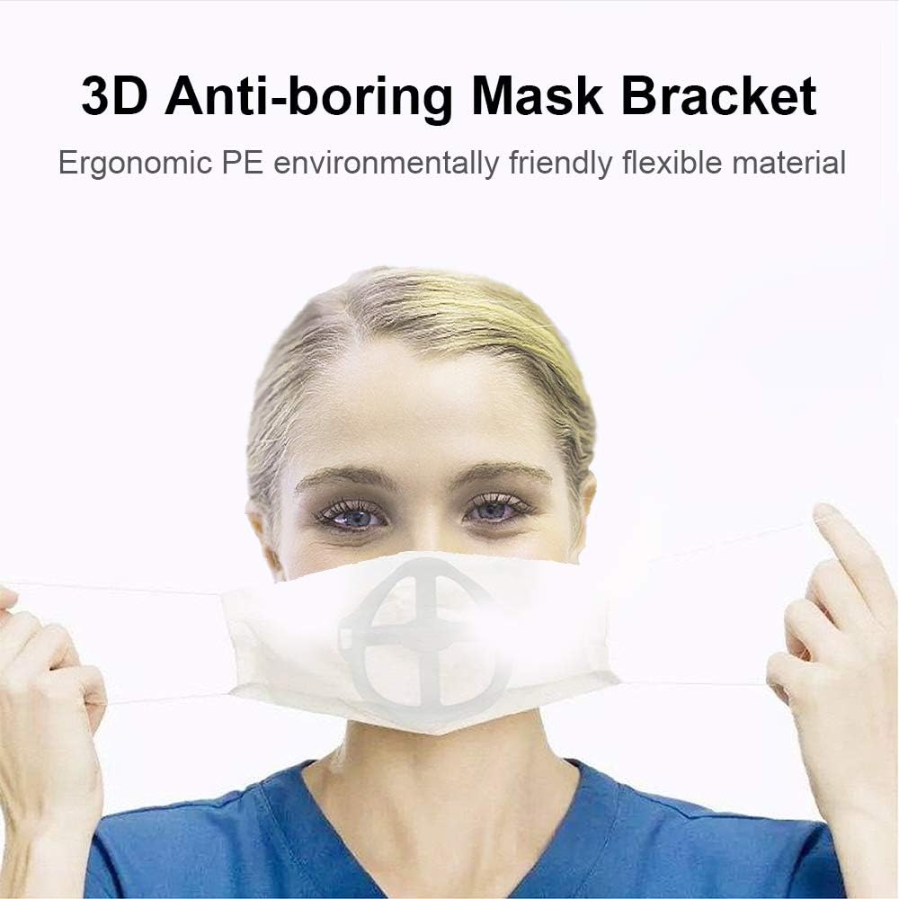 Giorefix 3D Mask Support Frame Silicone Mask Bracket for Lipstick Protection Soft Comfortable Breathing Washable Reusable Makeup Saver 5 pcs
