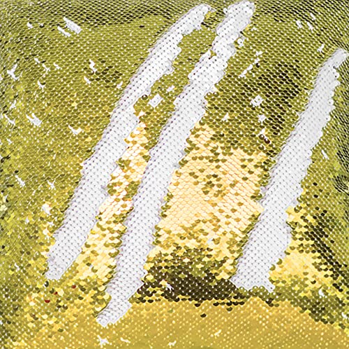 Jyflzq Gold Sublimation Sequin Pillowcases Blanks 16''X16'' 2Pcs Flip Reversible Mermaid Decorative Personalized Cushion Throw Pillow Covers For Kids #TOP6