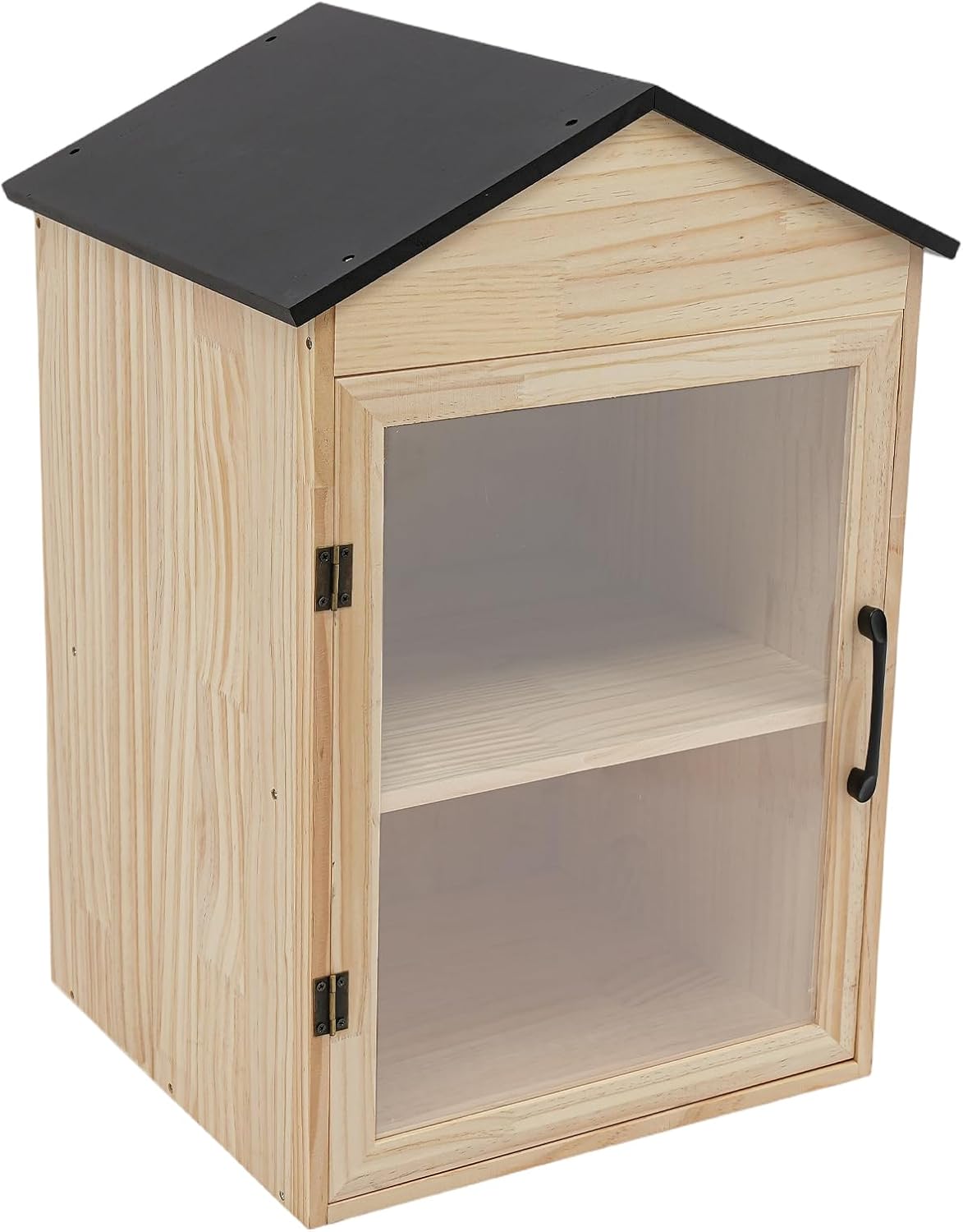 Library Book Box, 2-Tier Wooden Book Cabinet Little Literature Box, Free Literature Exchange Kit Book Exchange Box for Neighborhoods Community Sharing Books Flyers Newspapers (D)