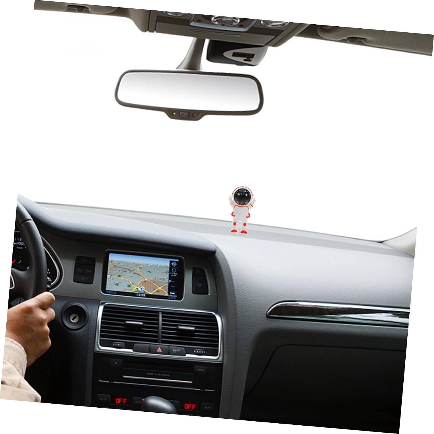 Astronaut Mini Car Dash Mount Compass Vehicle Navigation Tool Portable Orange Vehicle Direction Compass Dashboard Decoration