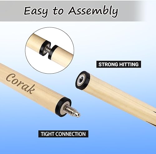 Miniatura 5 de Taco de billar personalizado con punta, taco de billar grabado con nombre personalizado, 2 piezas de fácil montaje, taco de madera premium para el