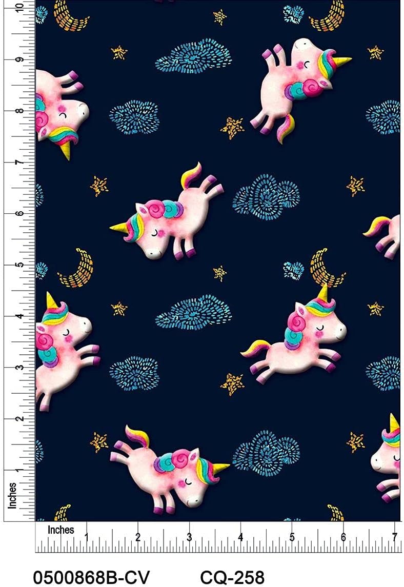 Unicorn Sky Printed on 100% Cotton Quilting Fabric by The Yard