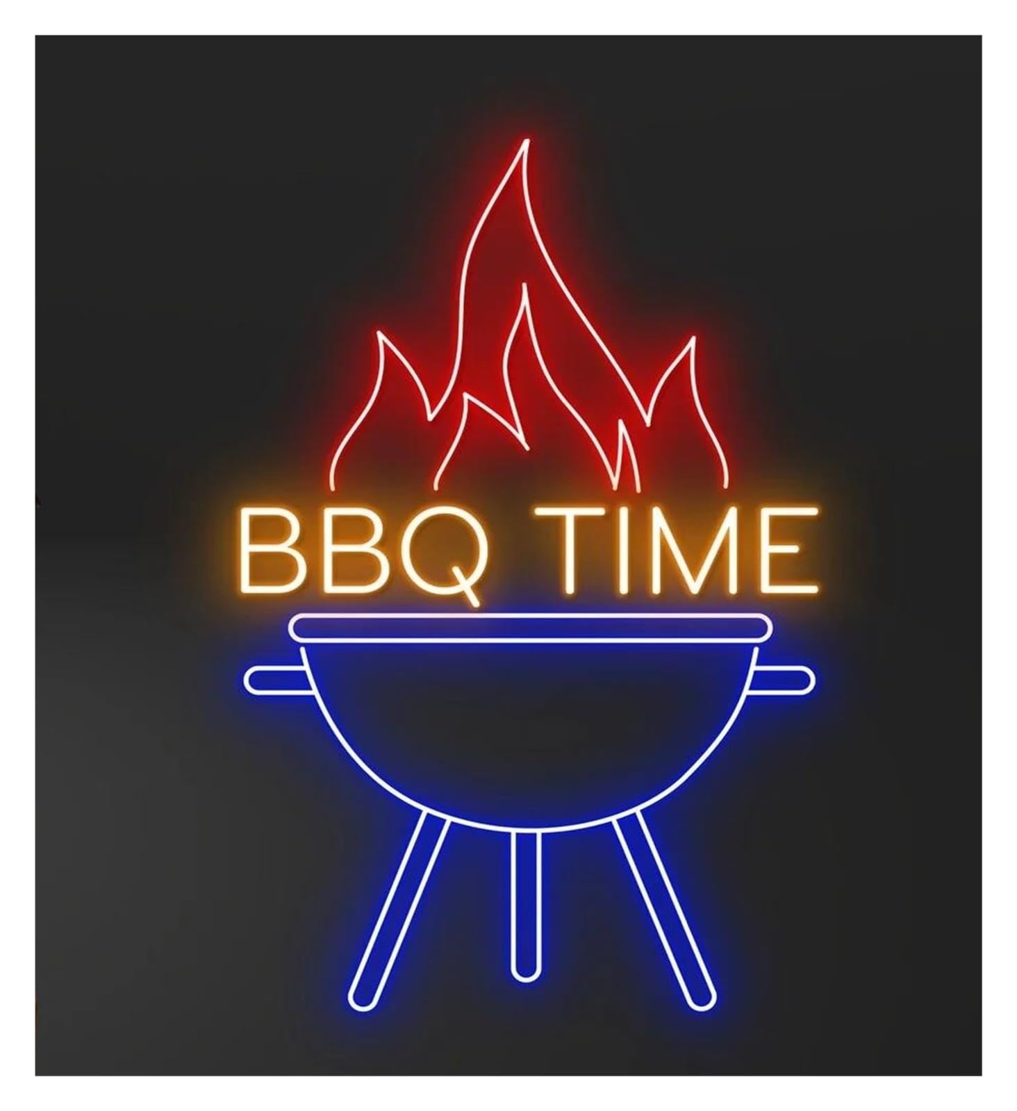 Sign Lamp BBQ TIME Neon Sign for Barbecue Grill Restaurant Wall Art Decor Business Welcome Signboard Lamps 51cm