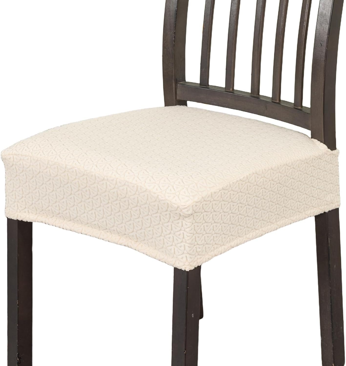 Dining Chair Seat Cover 6pcs Dining Chair Covers Seat Slipcover | Removable Washable Jacquard Seat Cover for Dining Chair Dining Room Chair Cover Protector with Elastic Bottom Rear-Covered 14