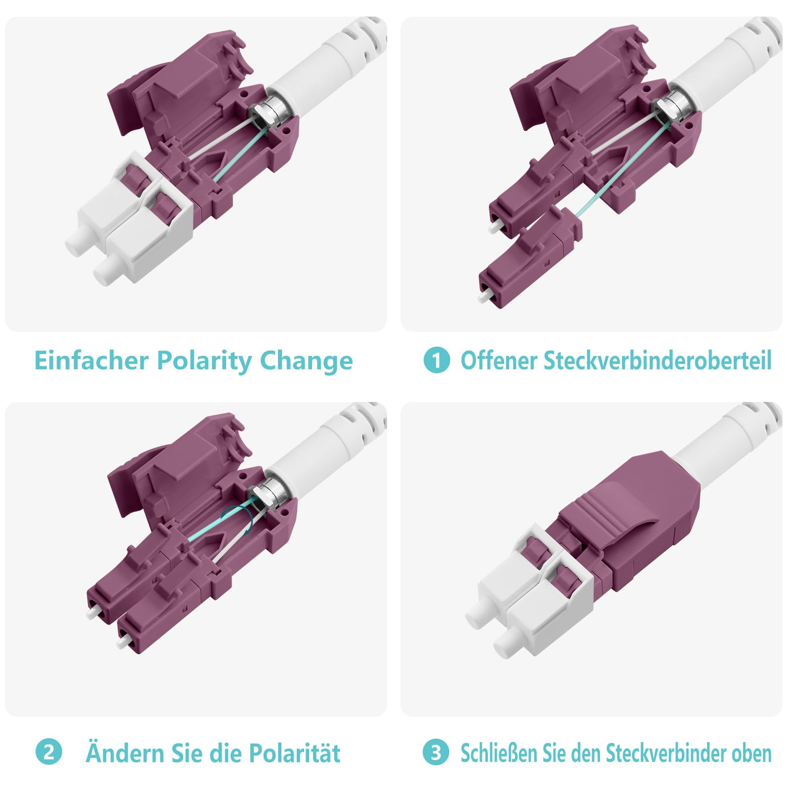 100m OM4 LWC Cavo in fibra ottica Gglasfaser-Kabel Blindato LC/UPC su LC/UPC 50/125um, Cavo in fibra ottica Outdoor Uniboot Duplex Multimode 40GB/100GB, 10m-200m, 3mm LSZH