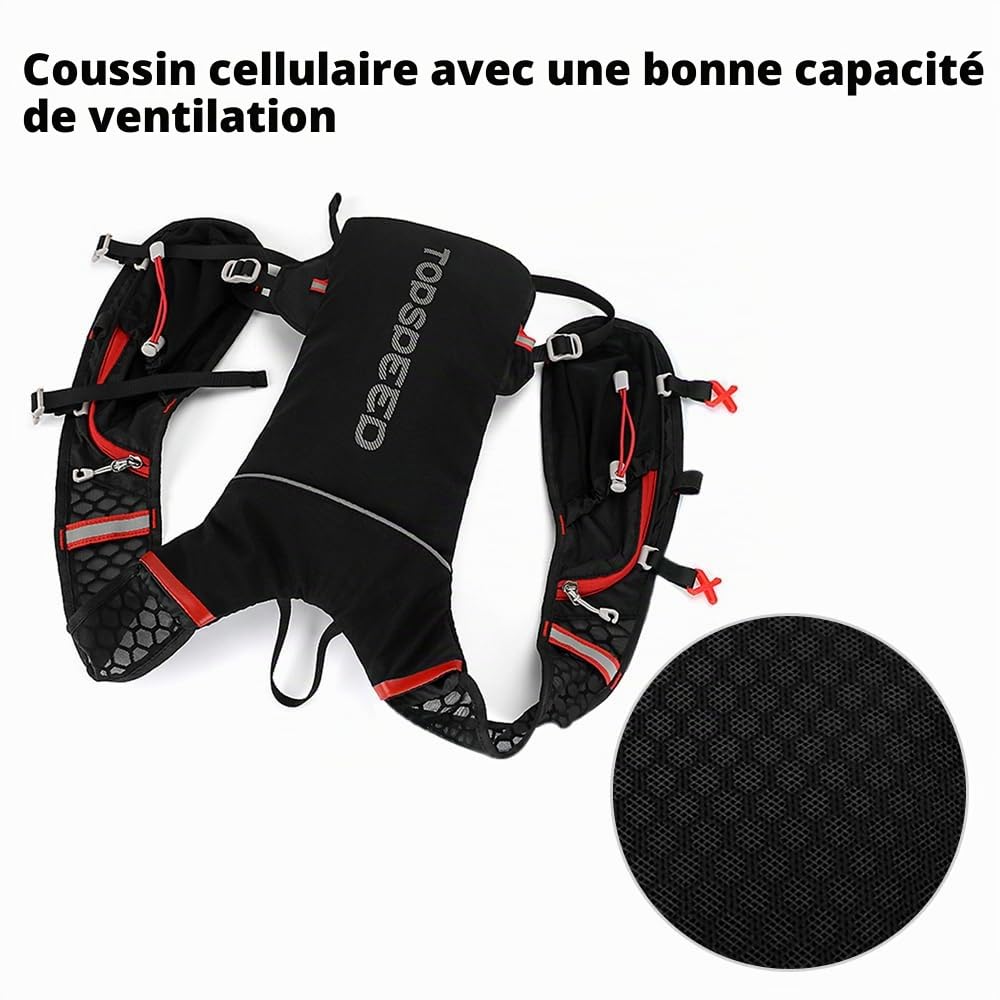 Lixada Sac à Dos D'hydratation, Sac Hydratation Sac à Dos de Course à Pied Léger 5 litres Grande Capacité Extérieure Sac à Dos D'équitation pour la Course à Pied, équitation, Jogging
