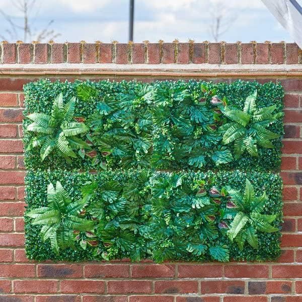 Treillis de feuilles et de fleurs artificielles de qualité supérieure pour mur de cour - 8