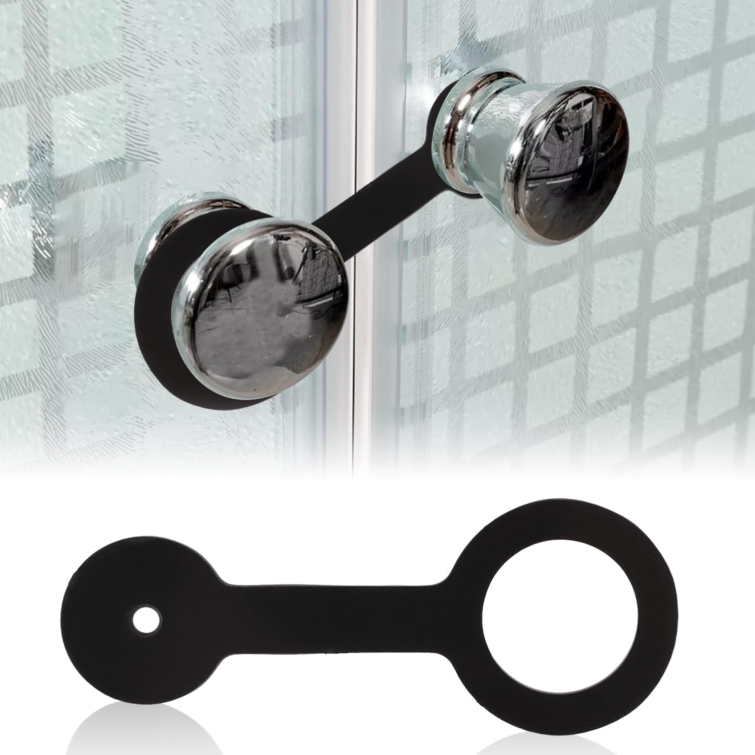 2pcs RV Shower Door Travel Latch Strap, Silicone RV Shower Door Lock Strap Camper Shower Door Latch Accessories for Traveling RV Camper Trailer