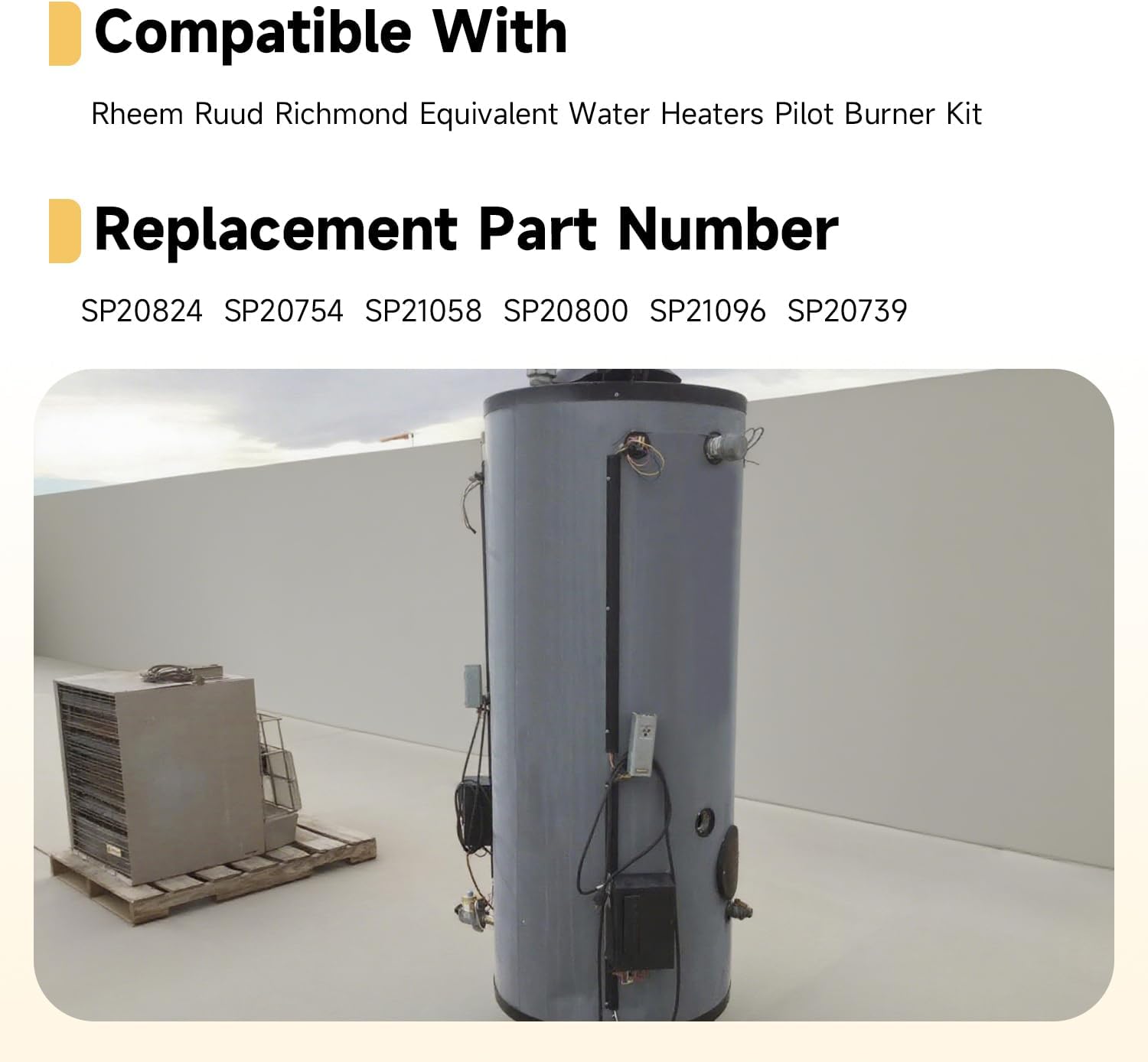Natural LP Thermopile Senor Over 750mV Compatible with Rheem Ruud Richmond Equivalent Water Heaters Pilot Burner Kit Replace#: SP20824 SP20754 SP21058 SP20800 SP21096 SP20739