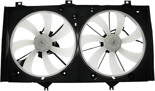 Vista 102 de TRQ Conjunto de ventilador de enfriamiento dual para radiador Compatible con 2004-2006 Lexus ES330 Toyota Camry 2004-2008 Solara LX3115111
